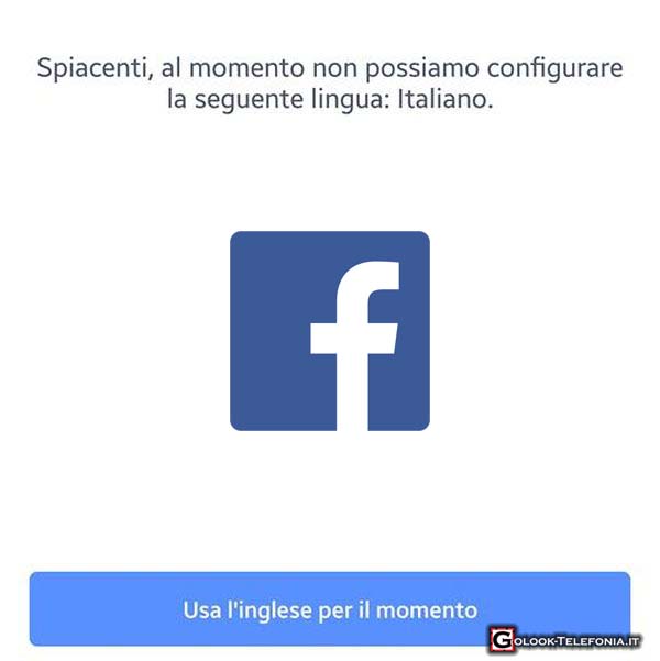 facebook ripristinare lingua italiana